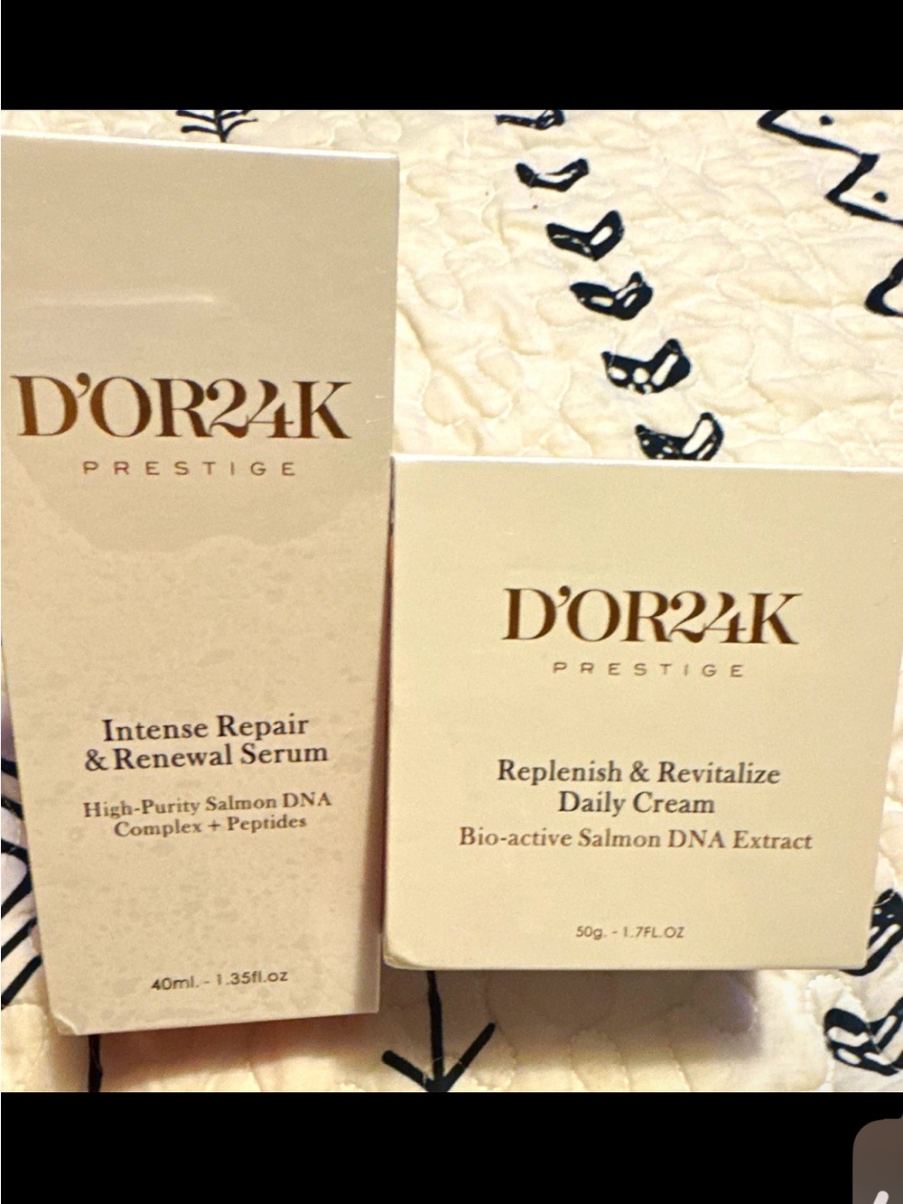 D’OR24K Intense Repair & Renewal Serum & Replenish Daily Cream- Salmon DNA